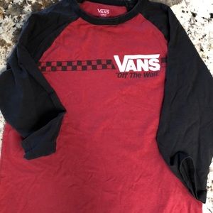 Vans boys large 3/4 sleeve t shirt